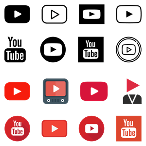 100 Youtube icons Logo Vector