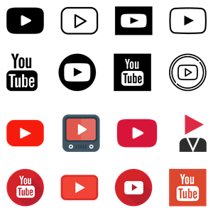 youtube icon black vector