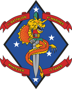1st Battalion 4th Marine Regiment USMC Logo PNG Vector