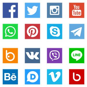 round social media icons vector free download