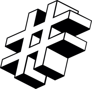 3D Hashtag Logo PNG Vector