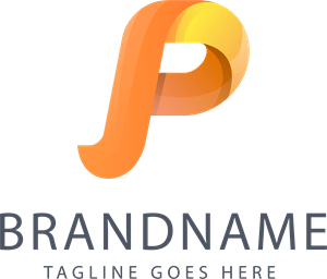 3D Orange Letter P Company Logo PNG Vector