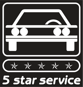 5 Star Service Logo PNG Vector