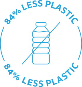 84% Less Plastic Logo PNG Vector