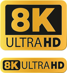 8K Ultra HD Resolution Logo Vector