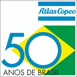 Atlas Copco 50 Anos de Brasil Logo PNG Vector