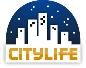 Abstract City Life on Rounded Sky Logo Vector