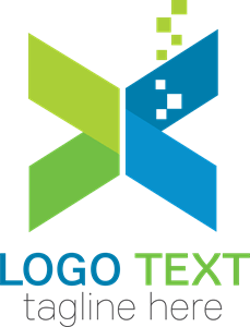 Abstract shape folded Logo Vector