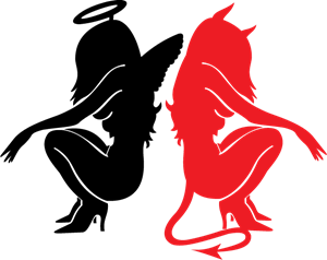 Angel and Devil Logo PNG Vector