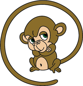 Apestaartje Monkey Logo PNG Vector