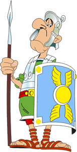 Asterix Roman Soldier Logo PNG Vector