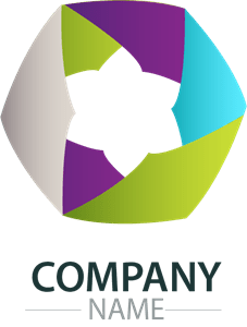 asymmetric star inside hexagon company Logo Vector