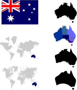 Australia Map Logo PNG Vector
