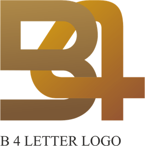 B4 Letter Design Logo Vector