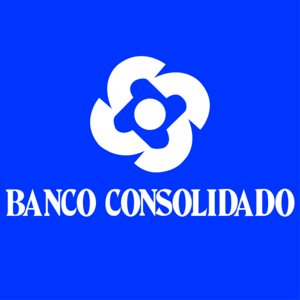 Banco Consolidado iso y fondo azul Logo PNG Vector