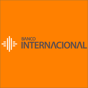 Banco Internacional actual fondo naranja Logo Vector