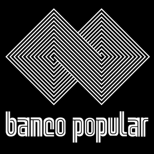 Banco Popular antiguo vertical fondo negro Logo Vector