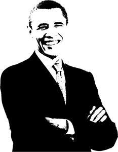 Barack Obama Silhouette Logo PNG Vector