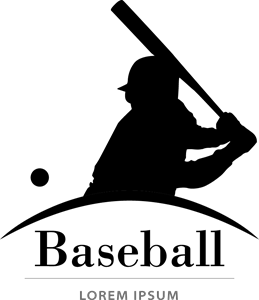 Baseball player silhouette Logo PNG Vector