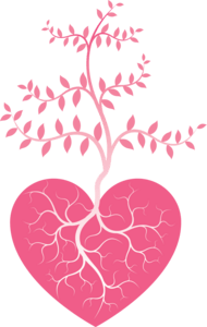 beautiful branch heart valentine Logo PNG Vector