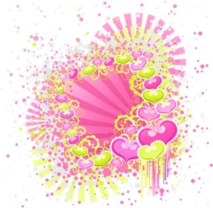 beautiful pink yellow grunge frame valentine Logo Vector