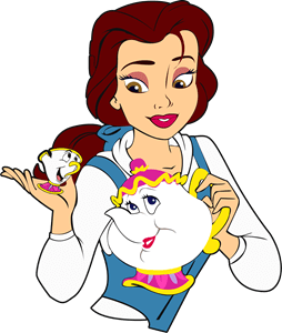 Belle with Chip Mrs Potts Logo PNG Vector