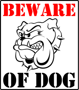 BEWARE OF DOG WARNING SIGN Logo Vector
