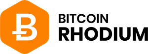 Bitcoin Rhodium Logo Vector