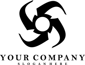 Black Abstract Shape Company Logo Vector