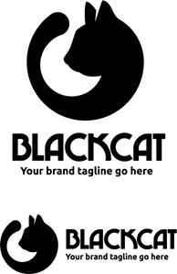 black cat Logo PNG Vector