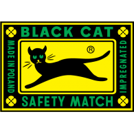 Black Cat Safety Match Logo PNG Vector