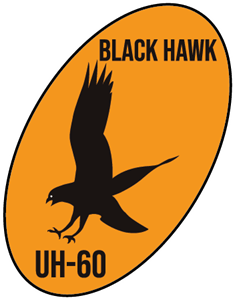 BLACK HAWK AGUILA AMARILLA UH 60 Logo PNG Vector
