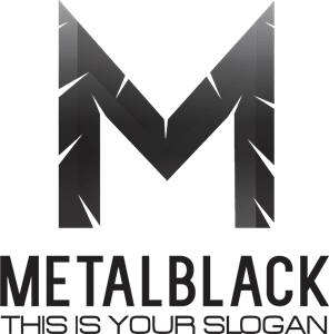 Black Metallic Letter M Logo PNG Vector