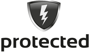 Black Shield with Lighting Bolt Logo Vector
