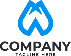 Blue Abstract Shape Company Logo PNG Vector