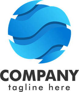 Blue Circle Company Shape Logo Vector