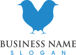 Blue Double Birds Logo Vector