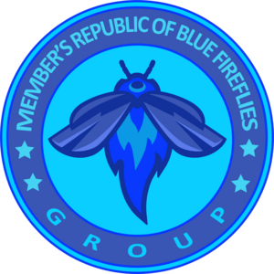 Blue Fireflies Round Logo PNG Vector