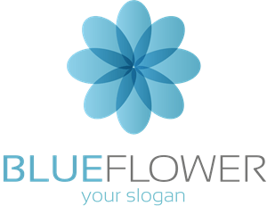 Blue Flower Logo PNG Vector