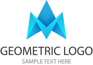 Blue geometric Logo PNG Vector