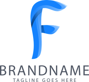 Blue Gradient Letter F Company Logo PNG Vector