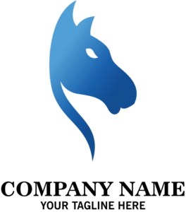 Blue Horse Head Company Logo PNG Vector