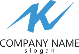 Blue K Letter Company Logo Vector