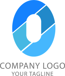 Blue Lined Zero Company Logo Vector
