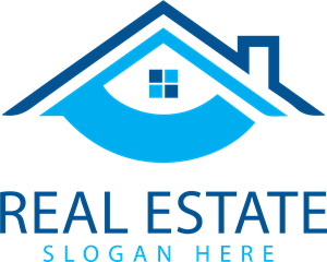 Blue Real Estate House Company Logo PNG Vector