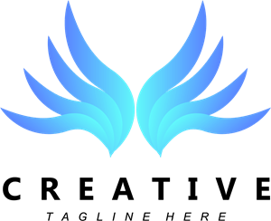 Blue Wings Creative Company Logo Vector