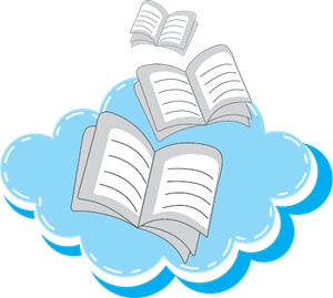 Book with Cloud Logo PNG Vector