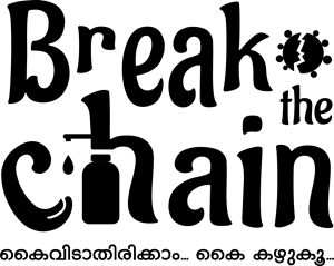 Break The Chain (Kerala Corona) Black & White Logo Vector
