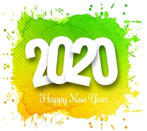 Bright 2020 new year Logo Vector