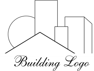 Building Construction Line Drawing Logo Vector